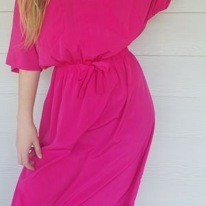 Vtg 1980s Glam Dress, Kimono Sleeves